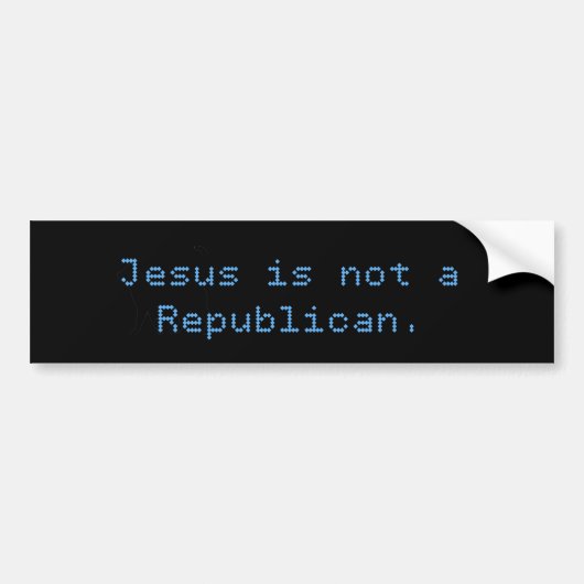 Jezus is geen Republikein Bumpersticker (Voorkant)