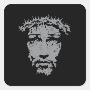 Jezus is God Het gezicht van Jezus Vierkante Sticker