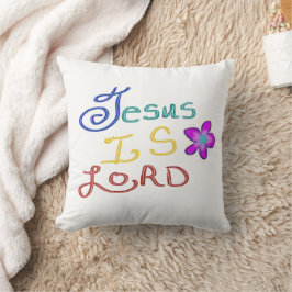 Jezus is Heer met roze bloemen Kussen