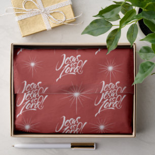 Jezus is Heer Rode Kerstmis Christelijk Christus G Tissuepapier