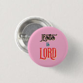 Jezus is heer roze Christelijk Ronde Button 3,2 Cm (Voorkant /achterkant)