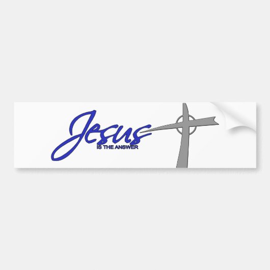 Jezus is het antwoord bumpersticker (Voorkant)
