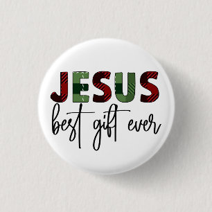 Jezus is het beste cadeau ooit Christelijk Kerstmi Ronde Button 3,2 Cm