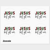 Jezus is het beste cadeau ooit Christelijk Kerstmi Ronde Sticker (Vel)