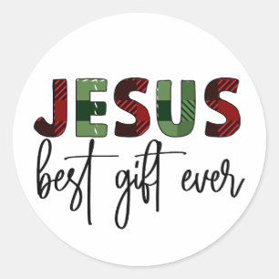 Jezus is het beste cadeau ooit Christelijk Kerstmi Ronde Sticker