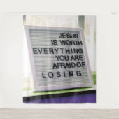 Jezus is het Christelijke gebaar Wandkleed (Voorkant)