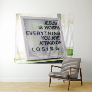 Jezus is het Christelijke gebaar Wandkleed