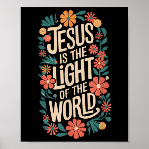 Jezus is het licht van de Christelijke religie Poster