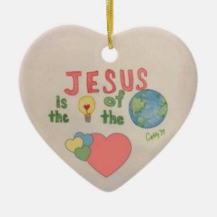 Jezus is het licht van de kerstwereld keramisch ornament