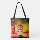 Jezus is het Licht van de Wereld Bijbelse Verse Draagtas (Achterkant)
