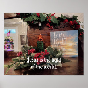 Jezus is het licht van de wereld. poster
