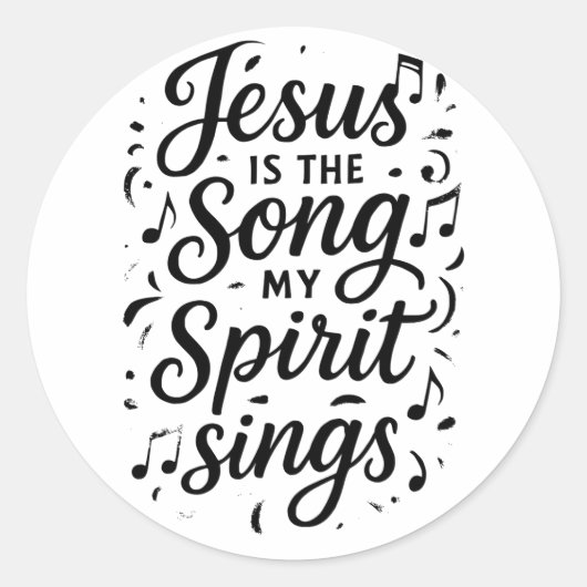 Jezus is het Lied Ronde Sticker (Voorkant)