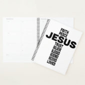 Jezus is het middelpunt van cross design planner (Display)