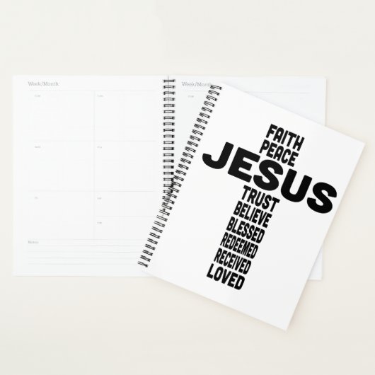 Jezus is het middelpunt van cross design planner (Display)