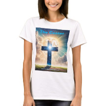 Jezus is het middelste kruis vrouwen T-shirt