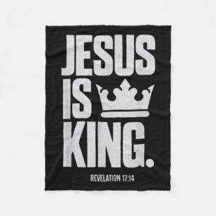 Jezus is Koning Bijbel Religieuze Schrift Quote Ch Fleece Deken