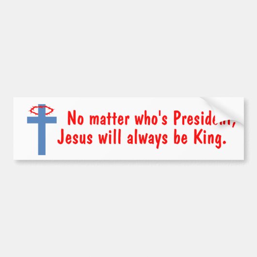 Jezus is koning bumpersticker (Voorkant)