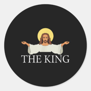Jezus is koning Christelijk geloof Ronde Sticker