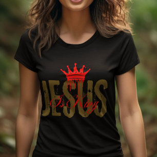 Jezus is Koning Christelijke Bijbel Spiritueel Voo T-shirt