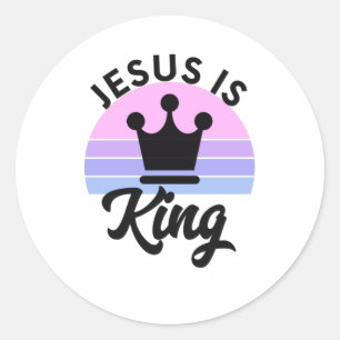 Jezus is koning - Christelijke geloofsbrieven Ronde Sticker