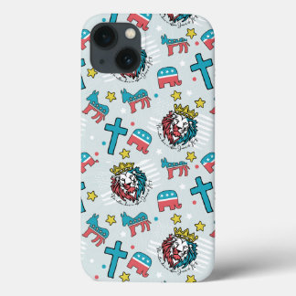 Jezus is Koning - Naadloze Patroondruk iPhone 13 Hoesje