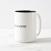 Jezus is koning tweekleurige koffiemok (Voorkant rechts)