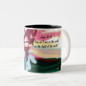 Jezus is licht tweekleurige koffiemok (Voorkant rechts)