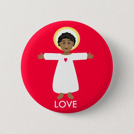 Jezus is liefde ronde button 5,7 cm (Voorkant)