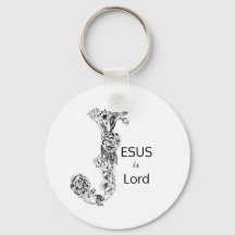 Jezus is Lord Black & White Floral
