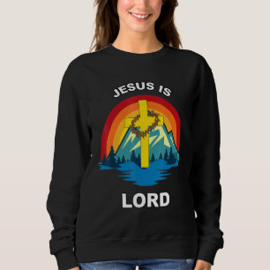 Jezus is Lord Sunset Cross Crown of Thorns Christi Trui