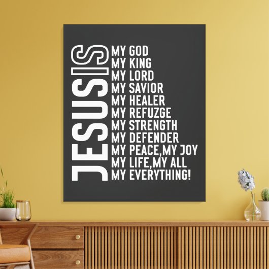 Jezus is mijn... Alles Canvas Afdruk (Insitu (Woonkamer))