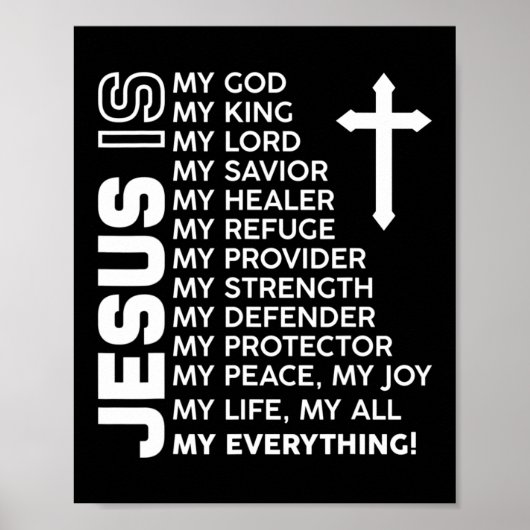 Jezus is mijn alles wat Jezus T-Shirt is. Poster (Voorkant)