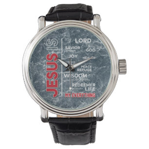Jezus is mijn 'Alles Word Cloud' Horloge