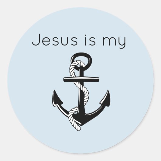 Jezus is mijn Anchor Ronde Sticker (Voorkant)
