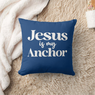 Jezus is Mijn Anker Christelijk Huisdecor Kussen