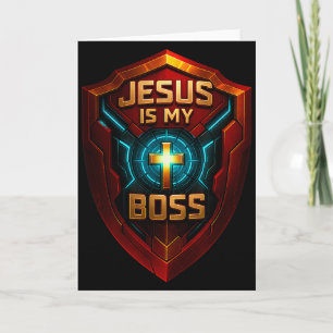 Jezus Is Mijn Baas Christelijk Schild Superheld _2 Kaart