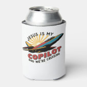 Jezus is mijn copiloot en we varen grappig blikjeskoeler (Blikje Voorkant)