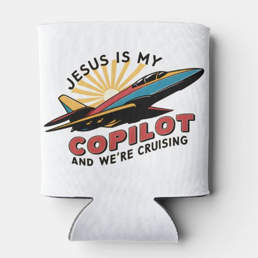 Jezus is mijn copiloot en we varen grappig blikjeskoeler (Achterkant)