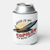 Jezus is mijn copiloot en we varen grappig blikjeskoeler (Blikje Achterkant)