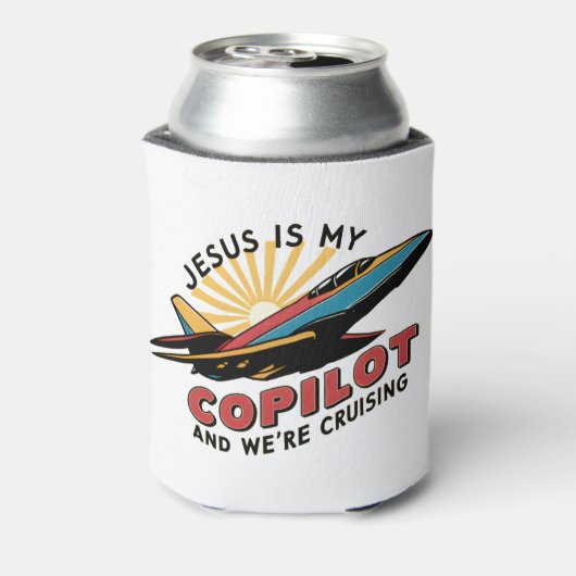 Jezus is mijn copiloot en we varen grappig blikjeskoeler (Blikje Achterkant)
