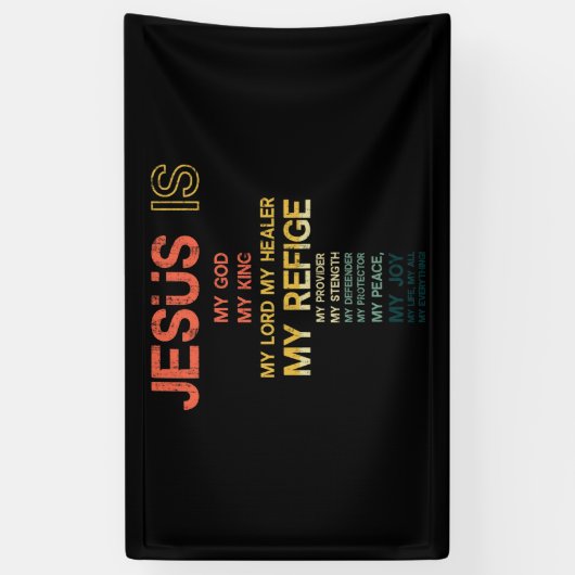 Jezus is mijn enige God Savior Spandoek (Verticaal)