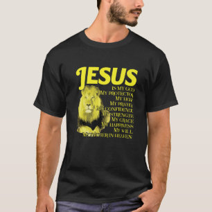 Jezus is mijn god gele leeuw Christelijk van Judah T-shirt