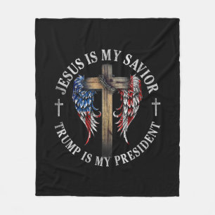 Jezus Is Mijn Heiland Trump Is Mijn President 2024 Fleece Deken