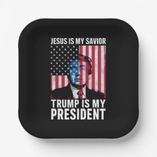 Jezus Is Mijn Heiland Trump Is Mijn President 2024 Papieren Bordje