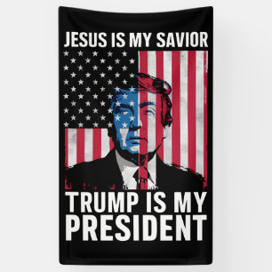 Jezus Is Mijn Heiland Trump Is Mijn President 2024 Spandoek