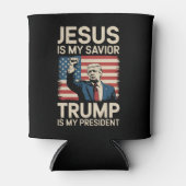 Jezus Is Mijn Heiland Trump Is Mijn President 47 U Blikjeskoeler (Voorkant)