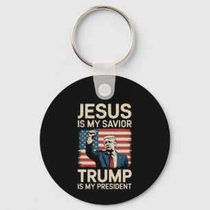 Jezus Is Mijn Heiland Trump Is Mijn President 47 V Sleutelhanger