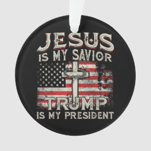 Jezus Is Mijn Heiland Trump Is Mijn President Amer Ornament