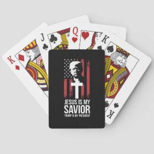 Jezus Is Mijn Heiland Trump Is Mijn President Trum Pokerkaarten