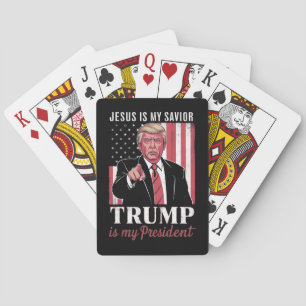 Jezus Is Mijn Heiland Trump Is Mijn President Verk Pokerkaarten